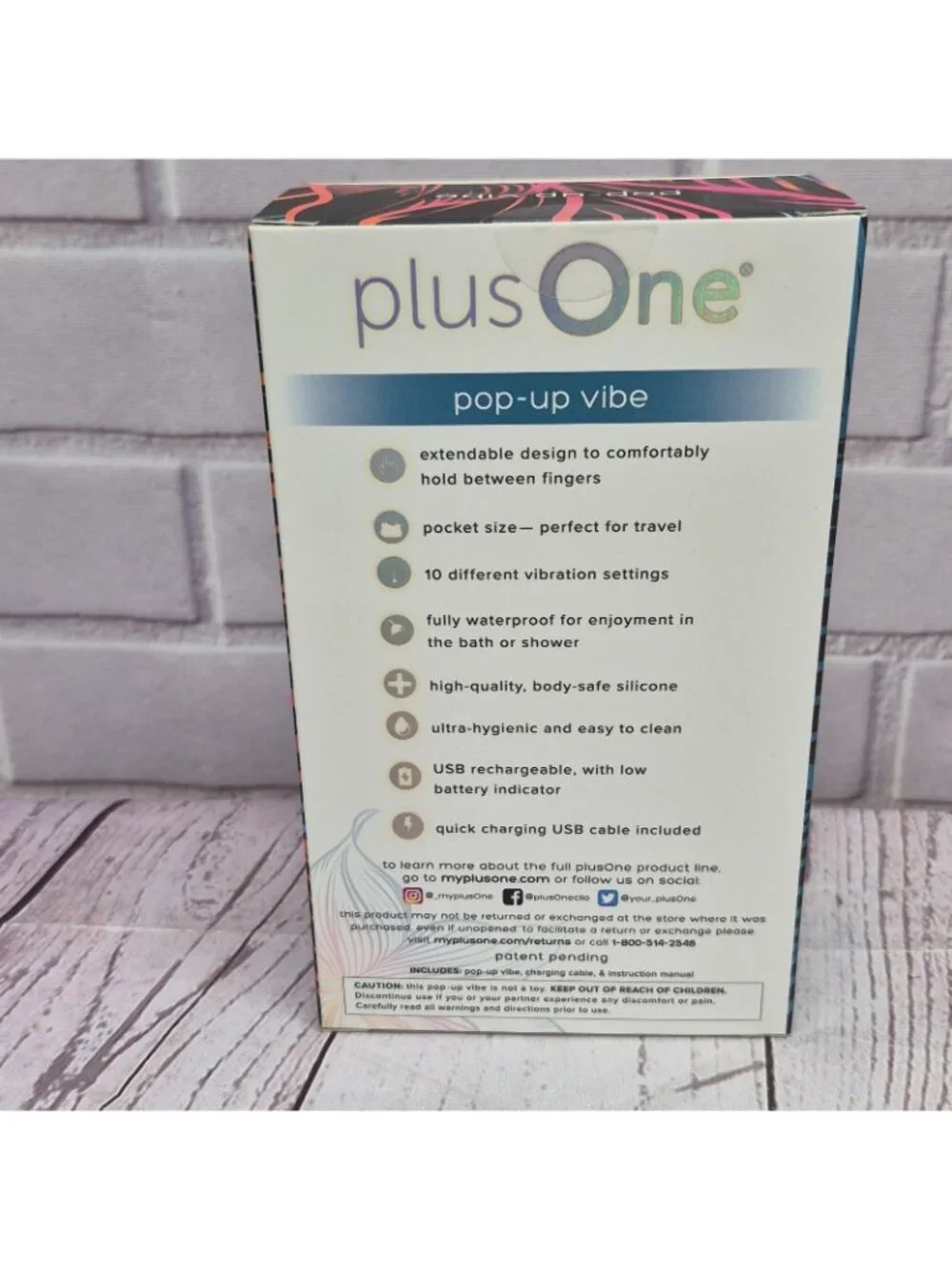 Plus‎ One Popup Pocket Size Vibe 10 Settings Waterproof Silcone USB Rechargeable